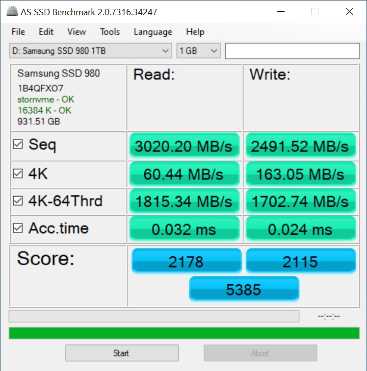 samsung ssd 980 1tb as ssd results