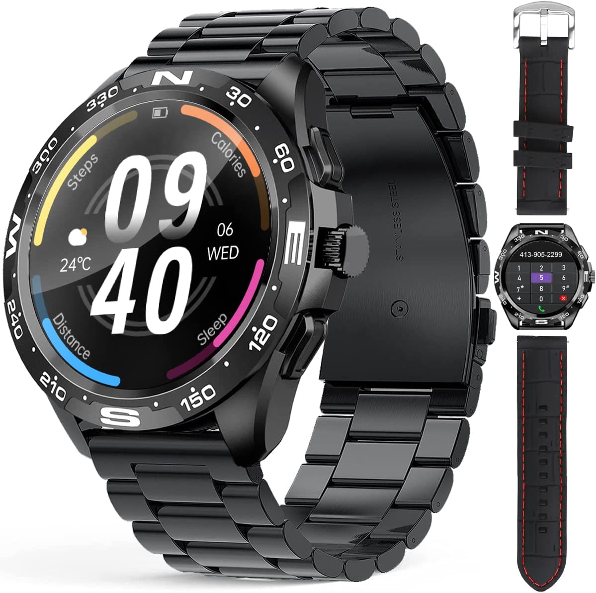 FMK Smartwatch : Montre Connectée pour Homme, avec 20 Modes Sport pour  Android et iOS