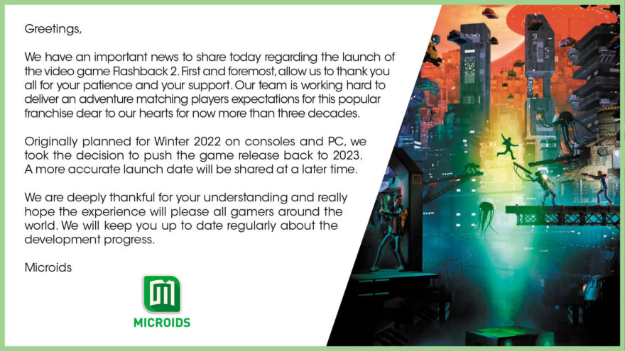 Microids Delay Flashback 2 Until 2023