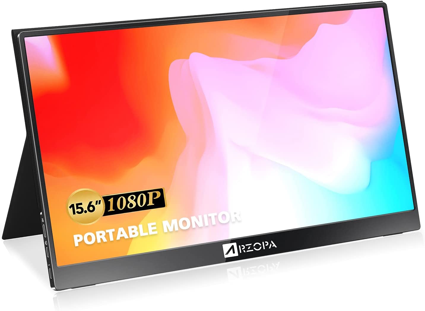 Arzopa Monitor Portátil De 15,6 Pulgadas FHD 1080P IPS USB C Mini