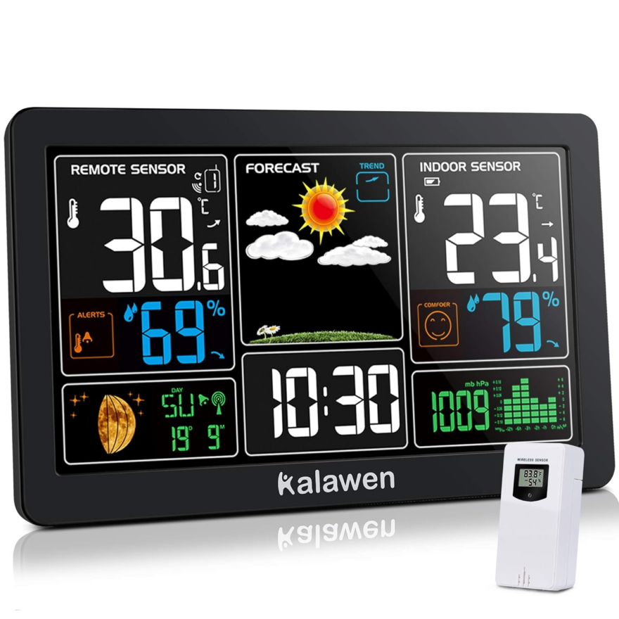 Digital Weather Station for Home with Wireless Outdoor Sensor