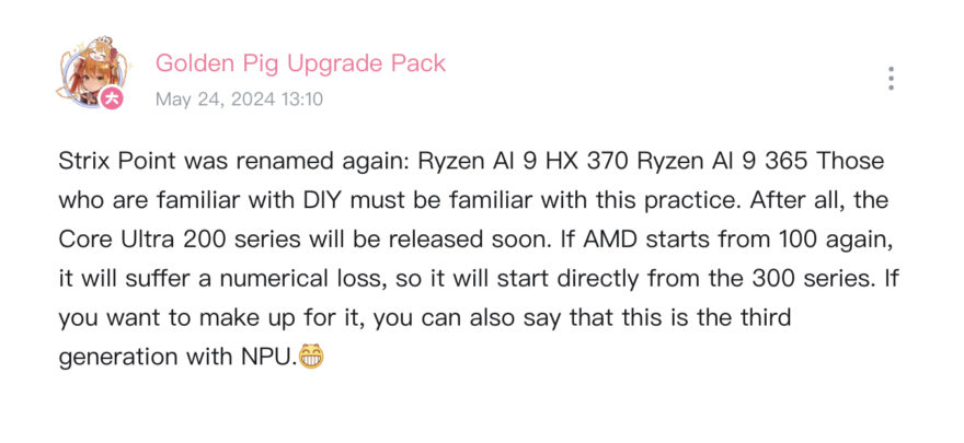 AMD Strix Point CPUs to Launch as Ryzen AI 300 Series