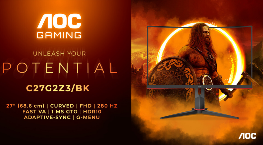 AOC Unveils the C27G2Z3 Full HD 280Hz Curved Monitor