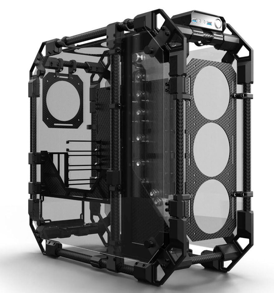 Alphacool Unveils Apex Pro Skeleton Carbon Cases